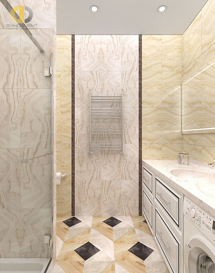 Дизайн интерьера ванной в четырёхкомнатной квартире 117 кв.м в стиле неоклассика4