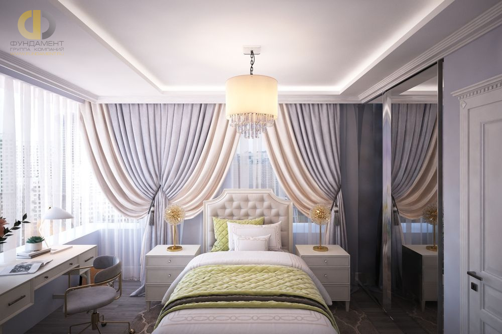 Дизайн интерьера спальни в четырёхкомнатной квартире 113 кв.м в стиле неоклассика11
