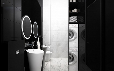 Дизайн ванной в квартире 60 кв.м в современном стиле