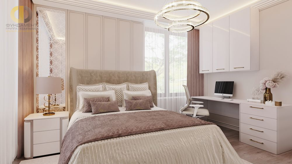 Дизайн интерьера спальни в трёхкомнатной квартире 126 кв.м в стиле неоклассика20