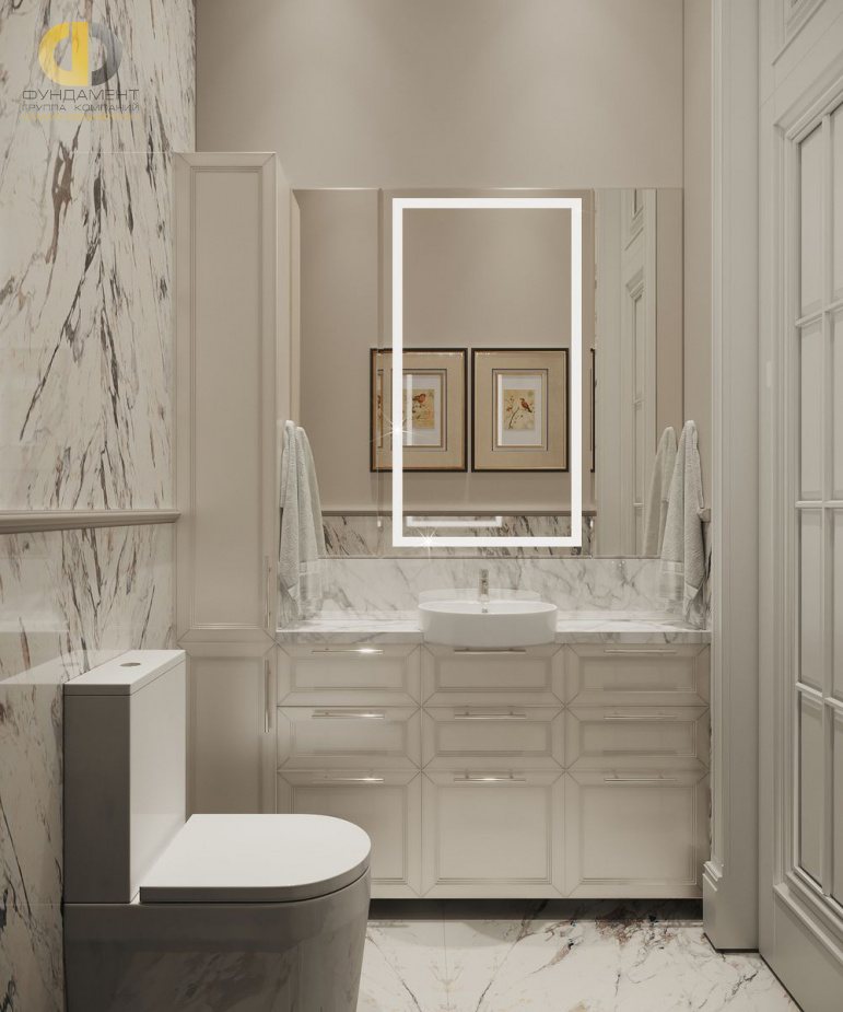 Дизайн интерьера ванной в двухкомнатной квартире 82 кв.м в классическом стиле19