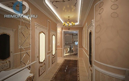 Интерьер коридора в 5-комнатной квартире в классическом стиле Интерьер коридора в 5-комнатной квартире в классическом стиле