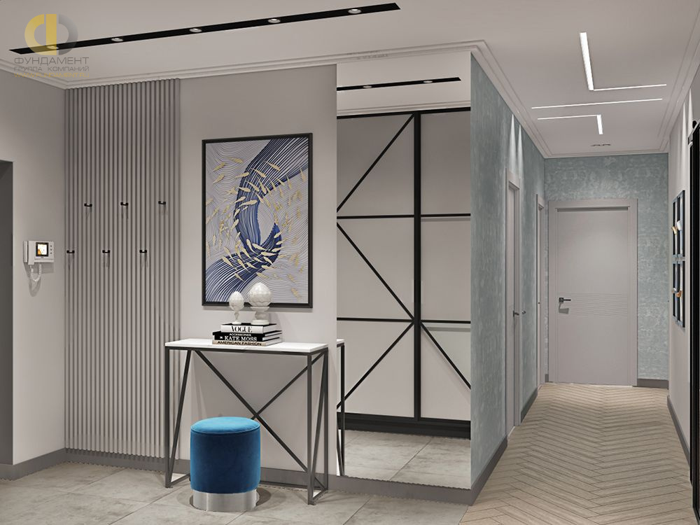 Дизайн интерьера коридора в трёхкомнатной квартире 85 кв.м в современном стиле21