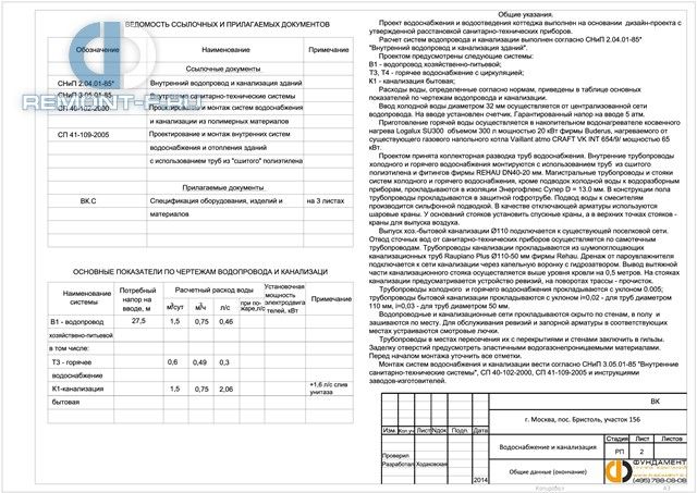 Водоснабжение и канализация (130 кв.м) фото 2015 года