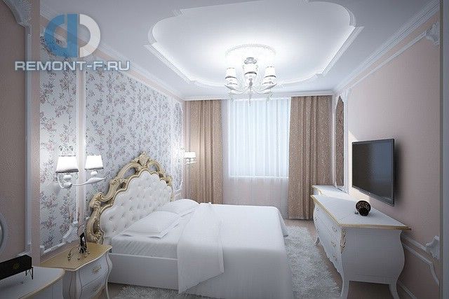 Интерьер спальни в 5-комнатной квартире в классическом стиле Интерьер спальни в 5-комнатной квартире в классическом стиле