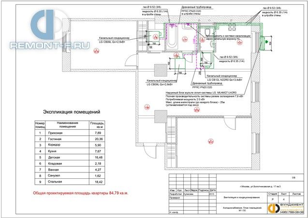 Вентиляция и кондиционирование (85 кв.м) фото 2015 года