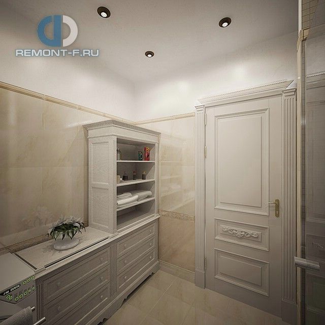 Неоклассика в интерьере ванной в четырехкомнатной квартире 150 кв. м
