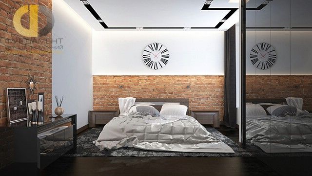 Дизайн двухкомнатной квартиры в Мытищах. Фото  спальни