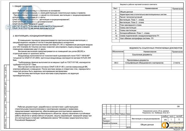 Вентиляция и кондиционирование (119 кв.м) фото 2015 года