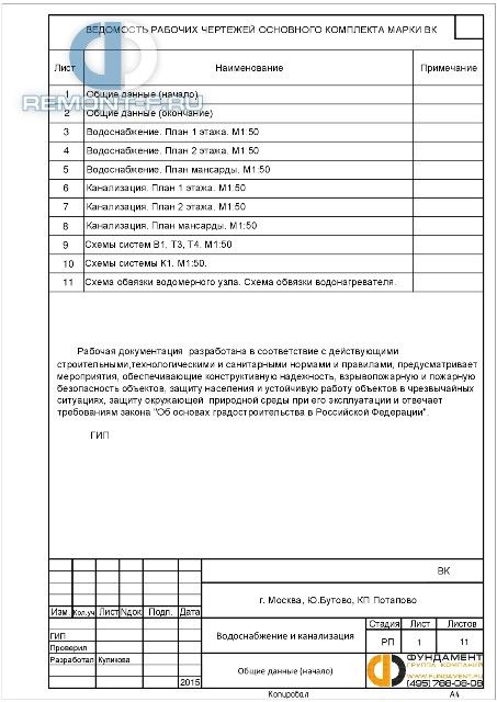 Водоснабжение и канализация (520 кв.м) фото 2015 года