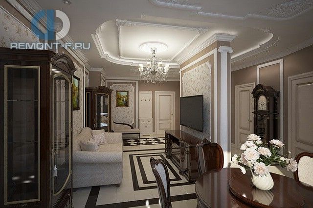 Интерьер столовой в 5-комнатной квартире в классическом стиле Интерьер столовой в 5-комнатной квартире в классическом стиле