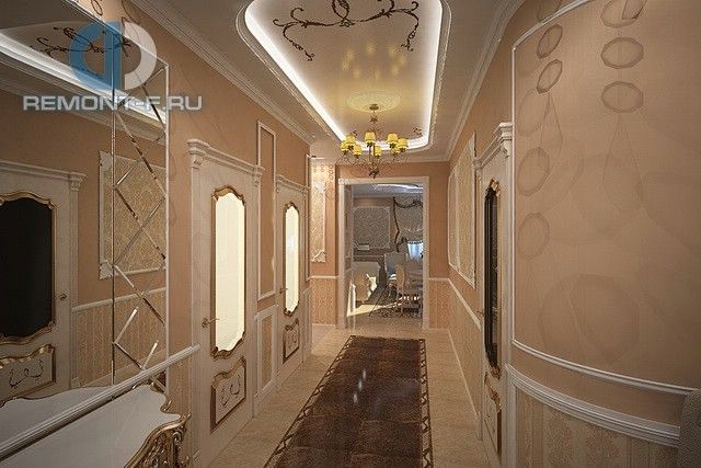 Интерьер коридора в 5-комнатной квартире в классическом стиле Интерьер коридора в 5-комнатной квартире в классическом стиле