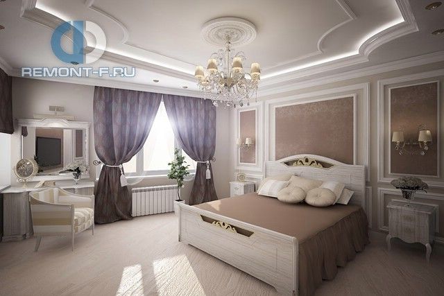 Неоклассика в интерьере спальни в четырехкомнатной квартире 150 кв. м Неоклассика в интерьере спальни в четырехкомнатной квартире 150 кв. м