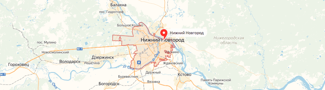 Нижний Новгород на карте Нижний Новгород на карте