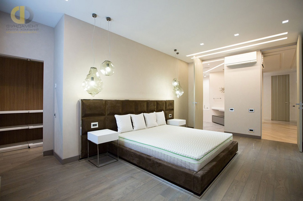 Дизайн спальни в современном стиле в квартире. Фото 2018