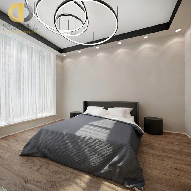 Спальня с графичным дизайном