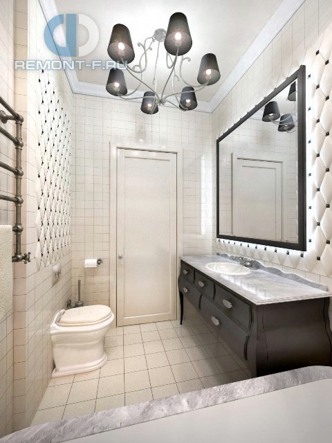 Интерьер черно-белой ванной комнаты