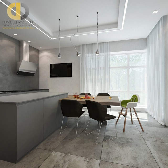 Дизайн кухни 12 кв. м с эркером. Фото интерьера 2016