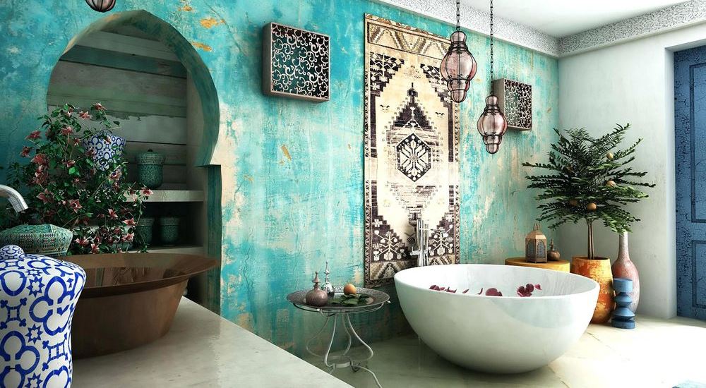 На фото:Ремонт ванной в марокканском стиле