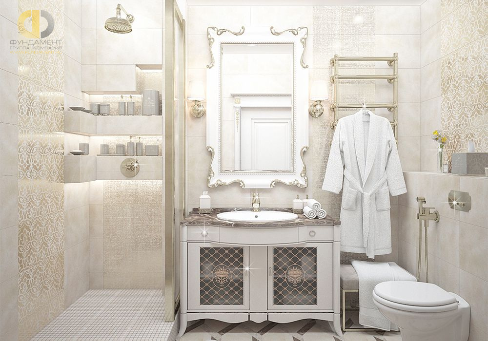 Дизайн интерьера ванной в шестикомнатной квартиры 185 кв.м в стиле неоклассика с элементами ар-деко 20
