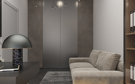 Дизайн интерьера кабинета в четырёхкомнатной квартире 131 кв. м в современном стиле 15