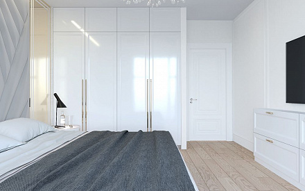 Дизайн интерьера спальни в трёхкомнатной квартире 87 кв.м в современном стиле
