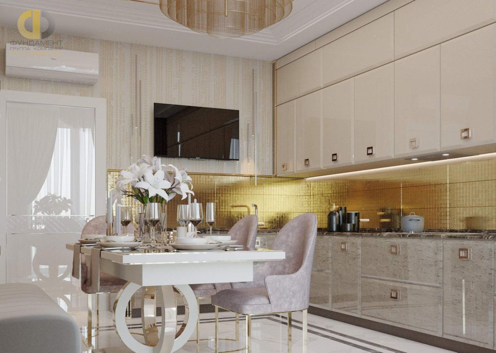 Дизайн интерьера кухни в двухкомнатной квартире 76 кв.м в стиле ар-деко15