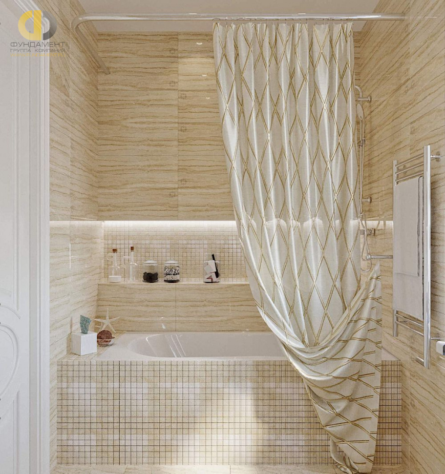Дизайн интерьера ванной в 3-комнатной квартире 146 кв. м в стиле неоклассика 18