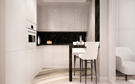 Дизайн интерьера кухни в двухкомнатной квартире 66 кв.м в стиле ар-деко9