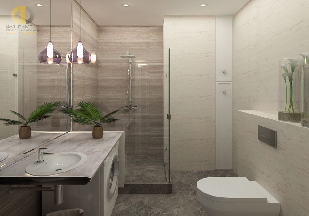 Дизайн интерьера ванной в трёхкомнатной квартире 103 кв.м в стиле эклектика19
