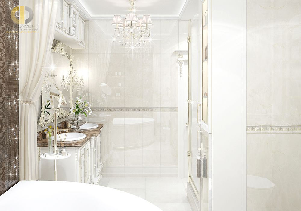 Дизайн интерьера ванной в шестикомнатной квартиры 185 кв.м в стиле неоклассика с элементами ар-деко 40