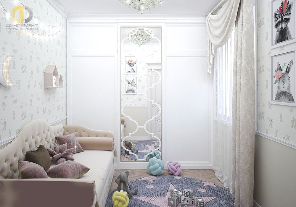 Дизайн интерьера детской в шестикомнатной квартиры 185 кв.м в стиле неоклассика с элементами ар-деко 34