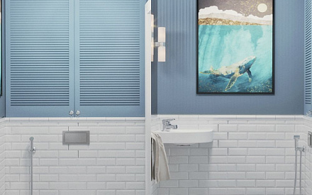 Дизайн интерьера ванной в трёхкомнатной квартире 62 кв.м в стиле неоклассика 12