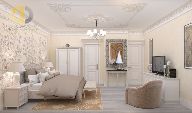 Дизайн спальни в классическом стиле  – фото 1907