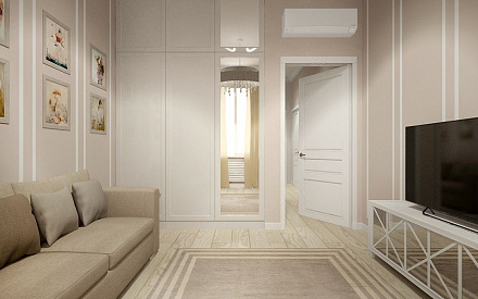 Дизайн интерьера детской в трёхкомнатной квартире 70 кв.м в стиле неоклассика5