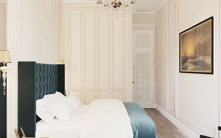 Дизайн интерьера спальни в двухкомнатной квартире 82 кв.м в классическом стиле13