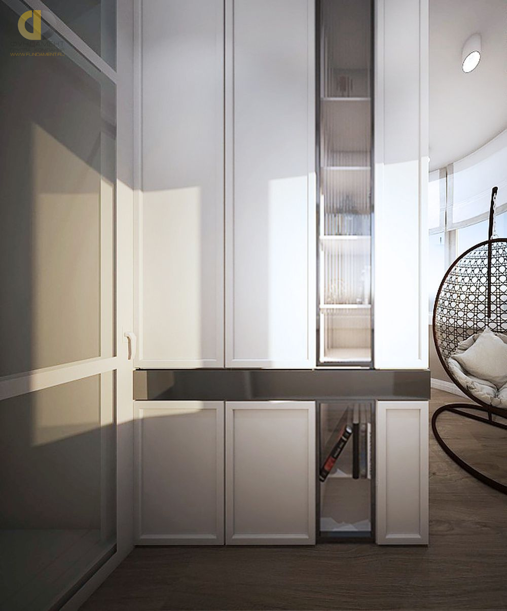 Дизайн интерьера балкона четырёхкомнатной квартире 142 кв. м в стиле неоклассика  – фото 120