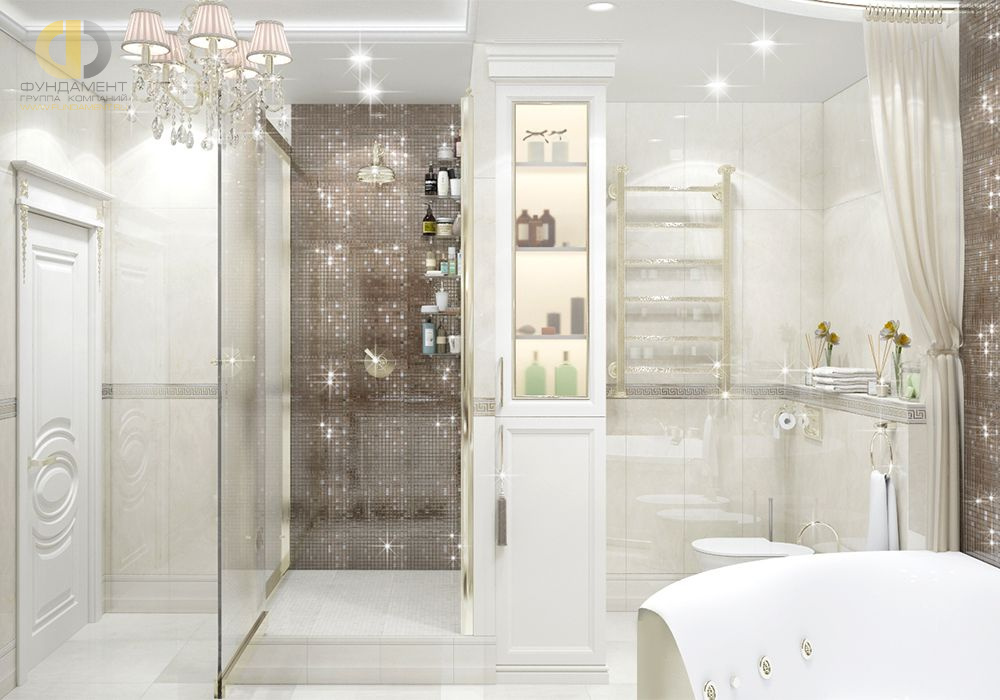 Дизайн интерьера ванной в шестикомнатной квартиры 185 кв.м в стиле неоклассика с элементами ар-деко 42