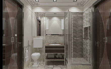 Дизайн интерьера ванной в доме 210 кв.м в стиле ар-деко18