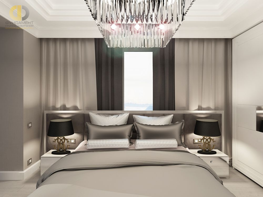 Дизайн интерьера спальни в 4-комнатной квартире 115 кв.м в стиле ар-деко