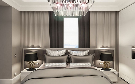 Дизайн интерьера спальни в 4-комнатной квартире 115 кв.м в стиле ар-деко