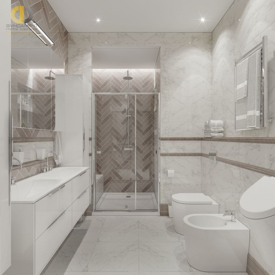 Дизайн интерьера ванной в пятикомнатной квартире 155 кв.м в стиле неоклассика16