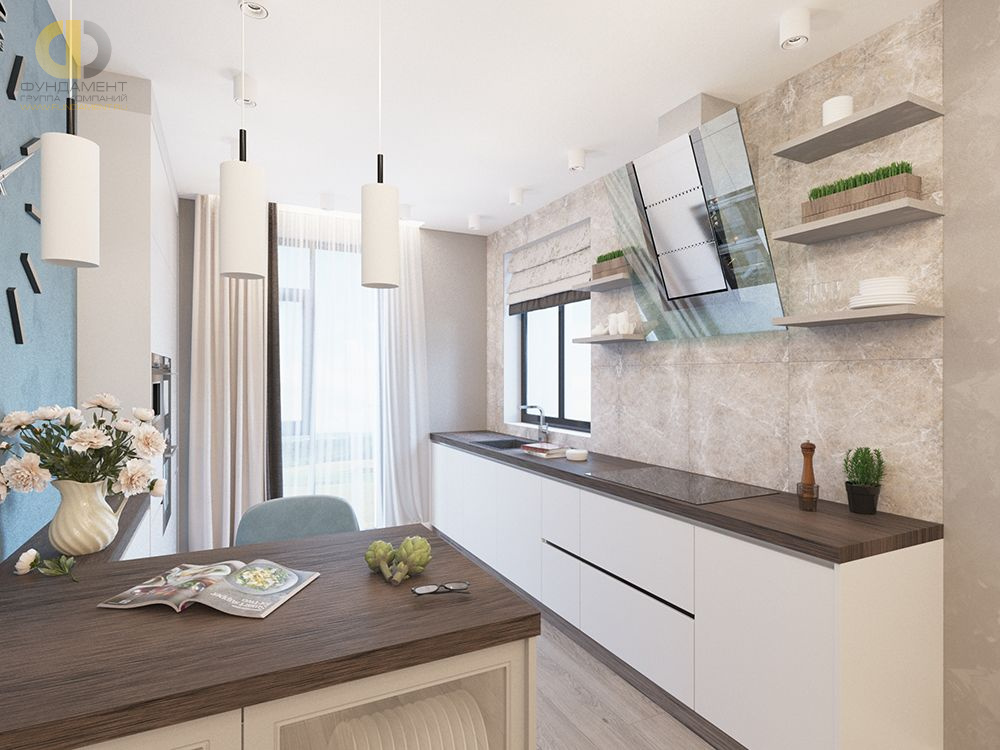 Дизайн интерьера кухни в доме 250 кв.м в современном стиле