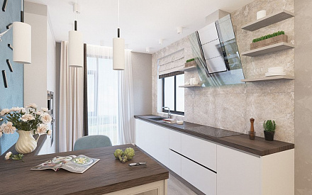 Дизайн интерьера кухни в доме 250 кв.м в современном стиле