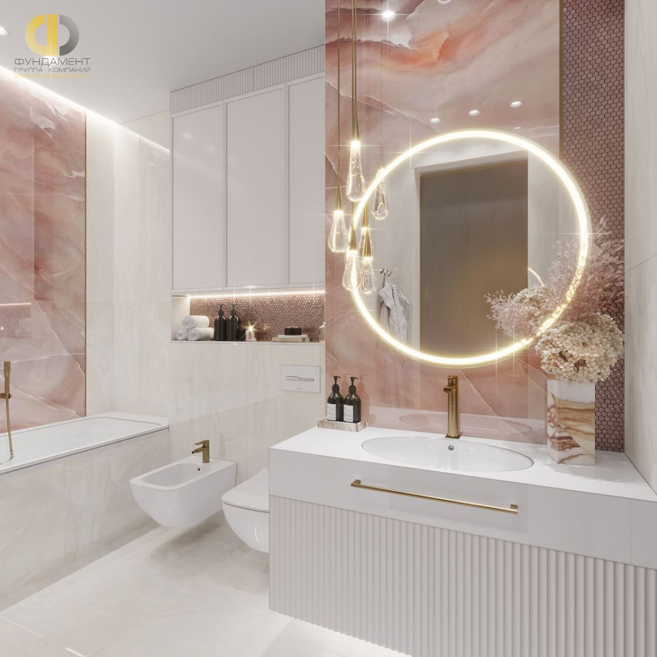 Дизайн интерьера ванной в двухкомнатной квартире 80 кв.м в стиле ар-деко 15