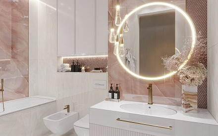 Дизайн интерьера ванной в двухкомнатной квартире 80 кв.м в стиле ар-деко 15
