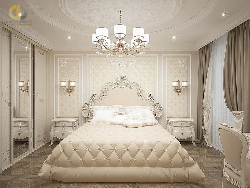 Дизайн интерьера спальни в четырёхкомнатной квартире 165 кв.м в классическом стиле40