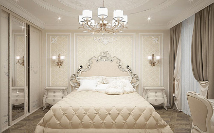 Дизайн интерьера спальни в четырёхкомнатной квартире 165 кв.м в классическом стиле40