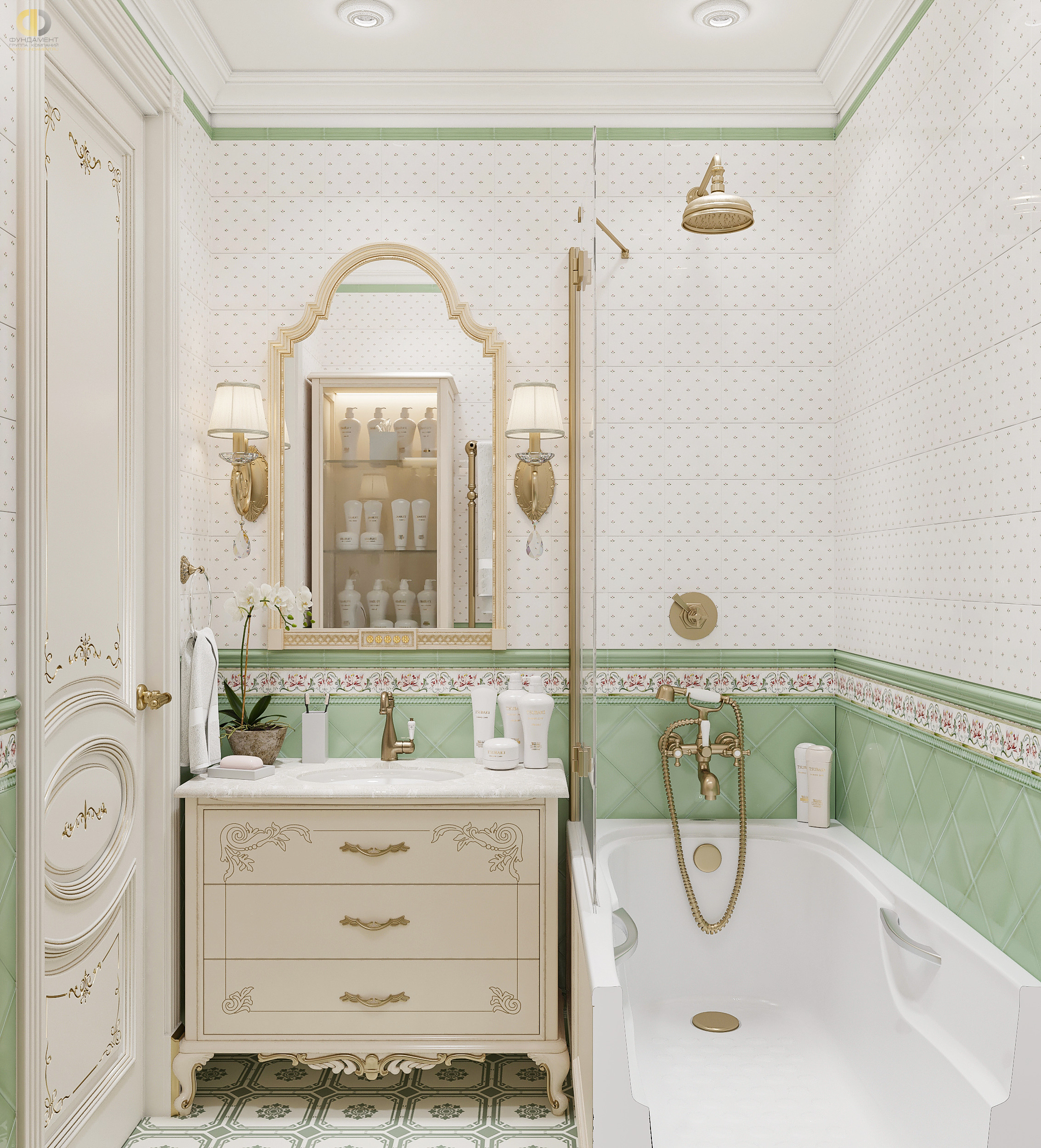 Дизайн ванной в стиле классическом – фото 167