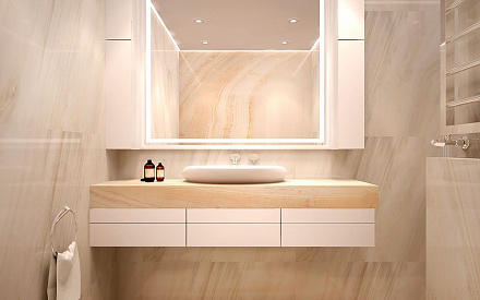Дизайн интерьера ванной в двухкомнатной квартире 66 кв.м в стиле ар-деко3